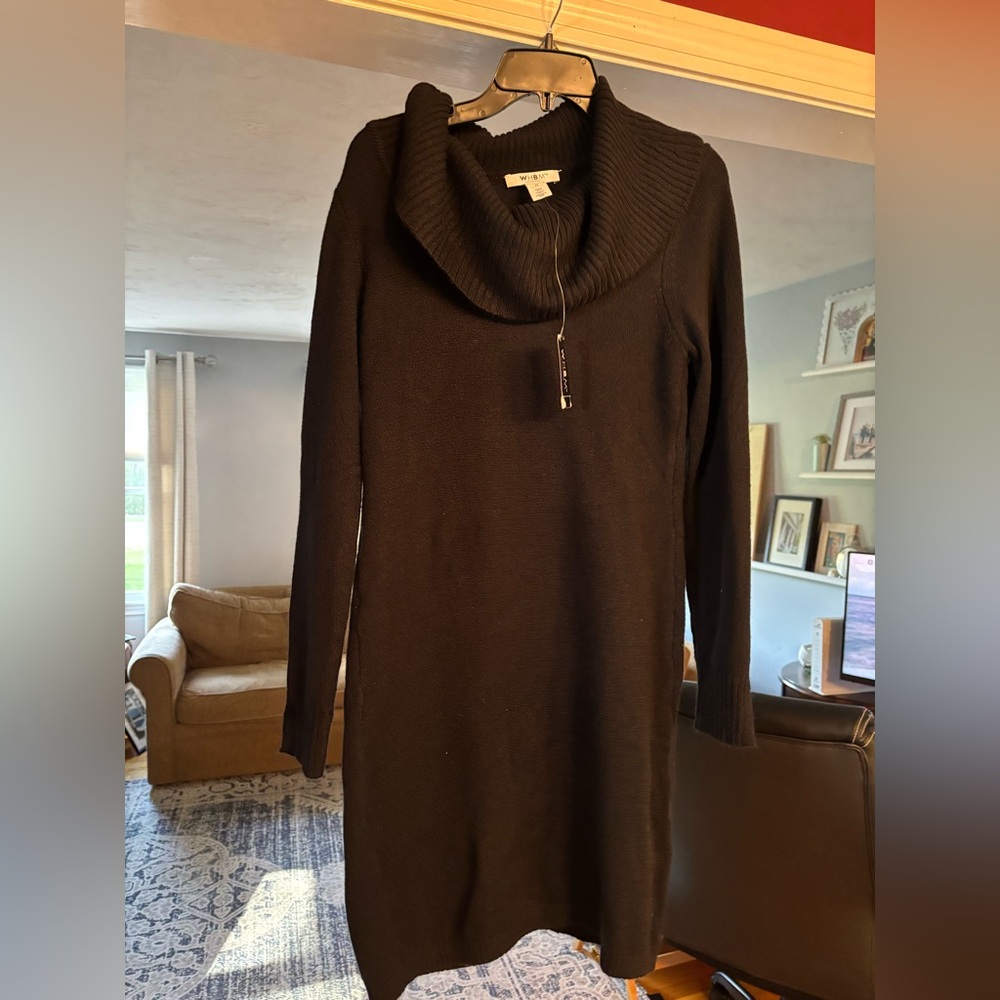 Long sleeve black sweater dress WHBM medium